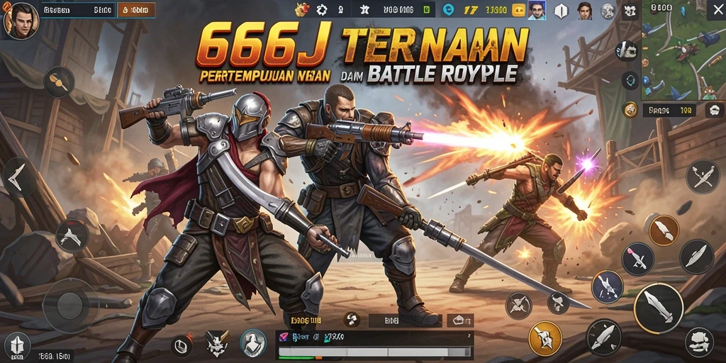 Gameplay seru di arena Battle Royale 666J.