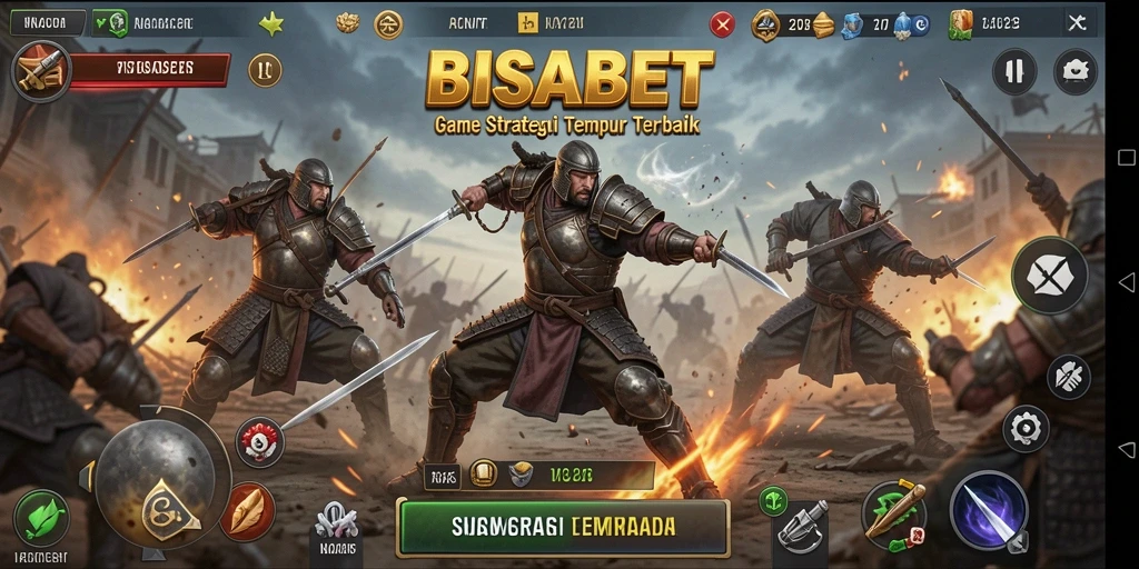 Tampilan gameplay BISABET yang menampilkan strategi pertempuran.