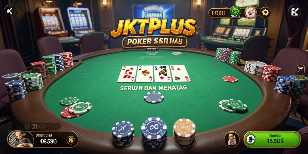 Tampilan gameplay menarik di JKTPLUS yang menampilkan suasana permainan Poker.