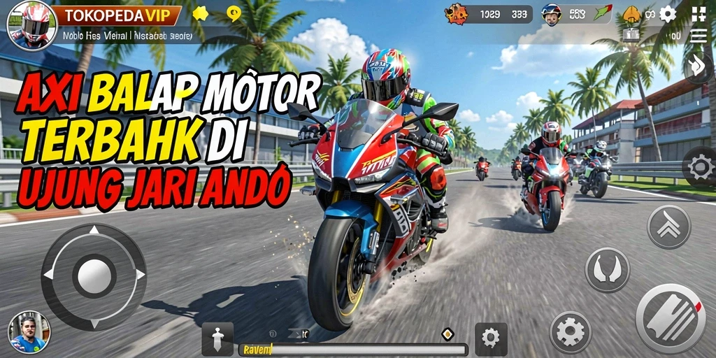 Gameplay seru di balapan motor dengan grafik menawan.